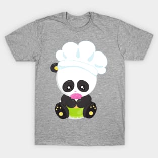 Cooking Panda, Baking Panda, Panda With Donut T-Shirt